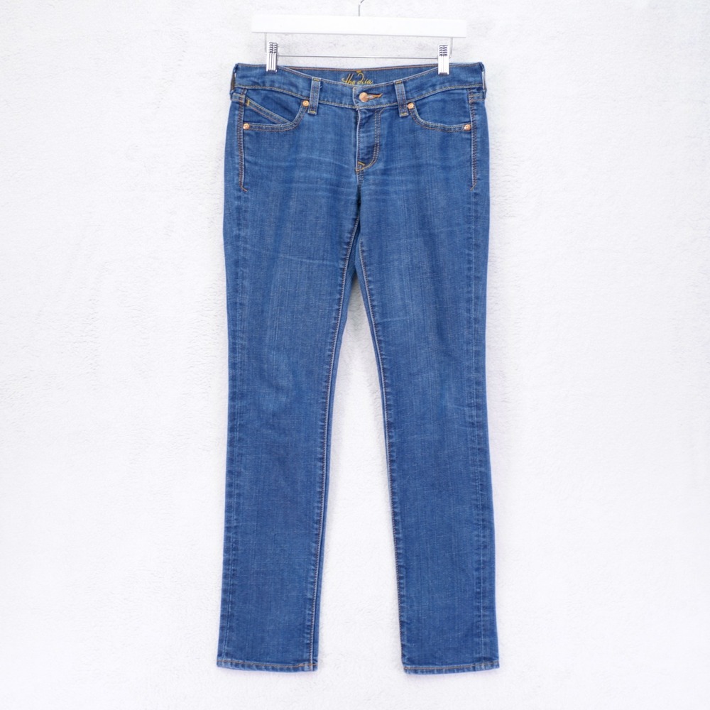Old Navy The Diva Blue‎ Denim Jeans -6 Long- Low Rise 32 / 32.5 Whisker Cotton